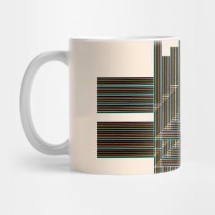 Multyplied parallel and perpendicular hand-drawn color pen lines in beige Mug